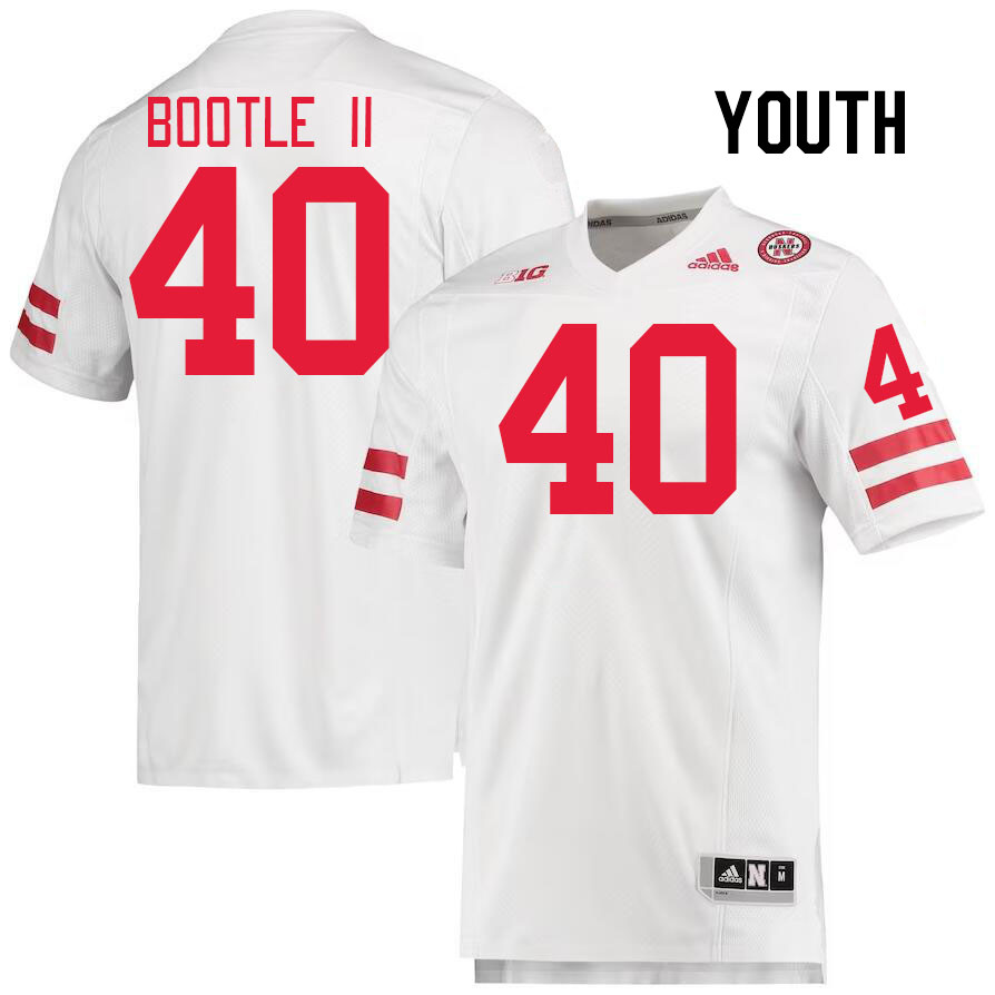 Youth #40 Dwight Bootle II Nebraska Cornhuskers College Football Jerseys Stitched Sale-White - Click Image to Close